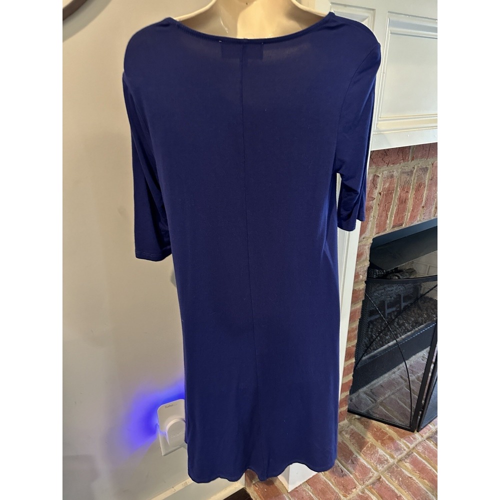 Philosophy Republic Clothing Blue Knit Swing Dress Half Sleeve Pockets Small